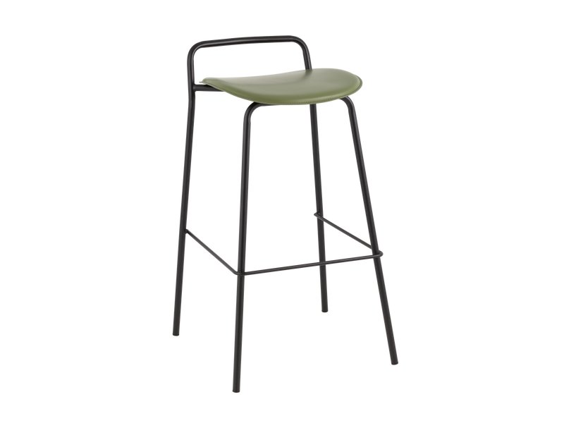 Стул барный Литман Экокожа Оливковый/Черный